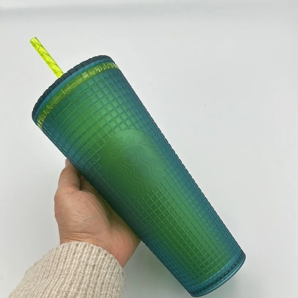Starbucks Green Jelly Acrylic Grid Tumbler Limited Edition 2022 24oz New